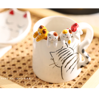 3pcs cat hand-painted hanging ear stirring spoons - Thumbnail 2