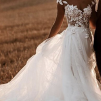 Off V Neck Wedding Dresses Bridal Gown - Thumbnail 1