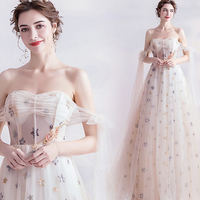 Cute tulle sequins long prom dress A line evening gown - Thumbnail 5