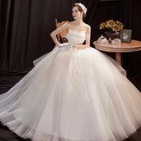 White tulle long ball gown dress A line evening gown - Thumbnail 2
