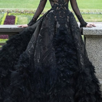 Wedding dresses ball gown vintage with sleeves prom dress,692 - Thumbnail 1