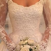 Gorgeous Long Sleeves Ball Gown Lace Wedding Gowns, Bride Dresses with Beading,693 - Thumbnail 1