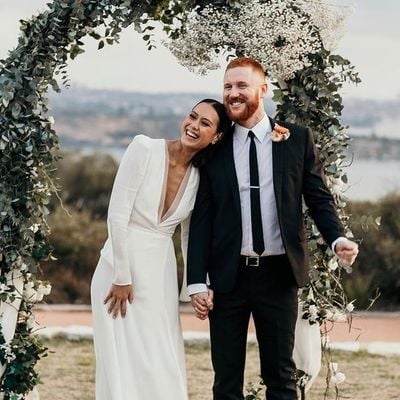 Vintage sheath long sleeves deep v neck white wedding dresses,694 - Thumbnail 3