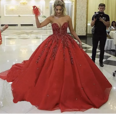 Red Pageant Gown Sweet 16 Dresses Birthday Dress