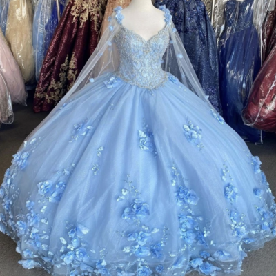 Sky blue pageant gown sweet 16 dress birthday dresses - Thumbnail 2