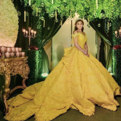 Yellow pageant dresses sweet 16 dress birthday dresses - Thumbnail 3