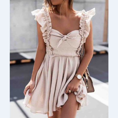 Sexy sling sleeveless vest dress