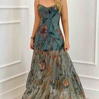 Sexy Print Sleepless Sling Dress - Thumbnail 1