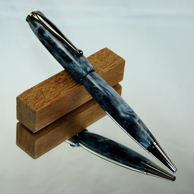 Black & White Acrylic Modified Slimline Pen