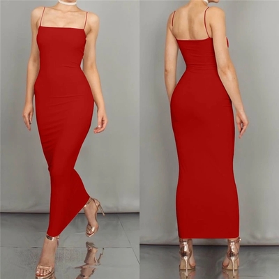 Simple mermaid red long prom evening dresses,party dresses - Thumbnail 2