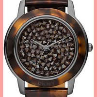 DKNY Tortoise Leather Brown Ladies Watch - Thumbnail 1