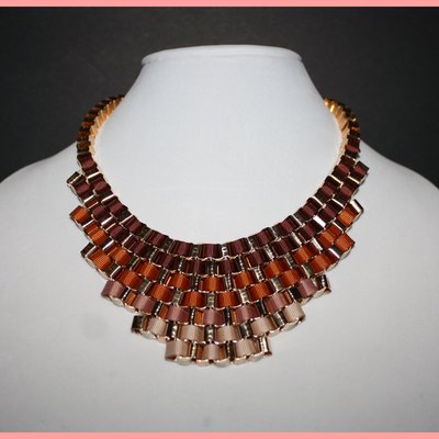 Tri-color statement necklace
