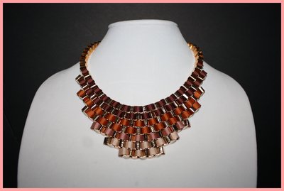 Tri-color statement necklace