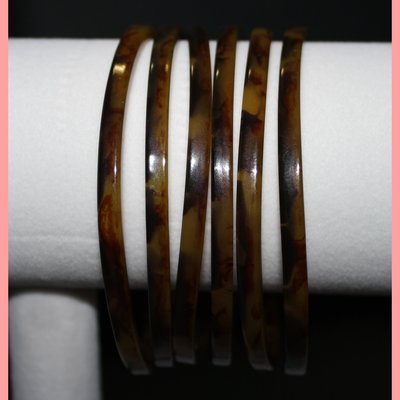 Stunning gold & tortise earr bangle bracelets