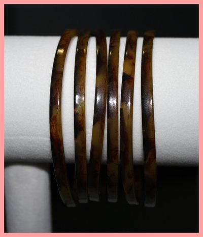 Stunning gold & tortise earr bangle bracelets