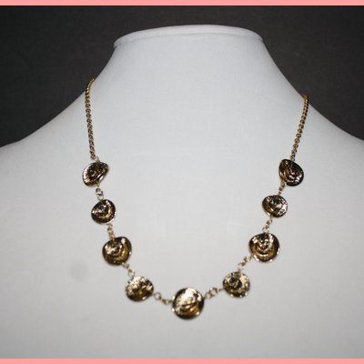 Gold swirls necklace & earrings