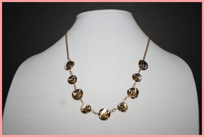 Gold swirls necklace & earrings
