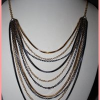 Gun Metal & Gold Chain Necklace - Thumbnail 1
