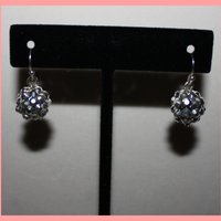 Pearl & Silver Ball Drop Necklace with Earrings - Thumbnail 3
