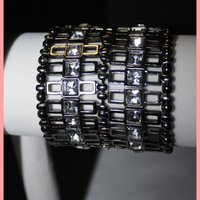 Gun Metal Bling Drop Necklace with matching Bracelet - Thumbnail 1