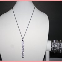 Gun Metal Bling Drop Necklace with matching Bracelet - Thumbnail 2