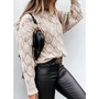 Loose Women'S Solid Color Round Neck Bubble Bead Loose Knit Sweater-2