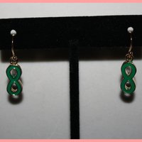Gold & Green Drop Necklace with Earrings - Thumbnail 2