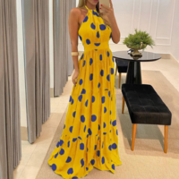 Round Neck Sleeveless Printed Dress - Thumbnail 2