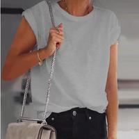 Pure Color Casual Short Sleeve Shirt Top - Thumbnail 1