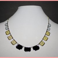 Yellow/Black/White Square Necklace - Thumbnail 1