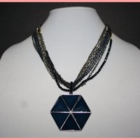 Blue Hexagon Necklace - Thumbnail 1