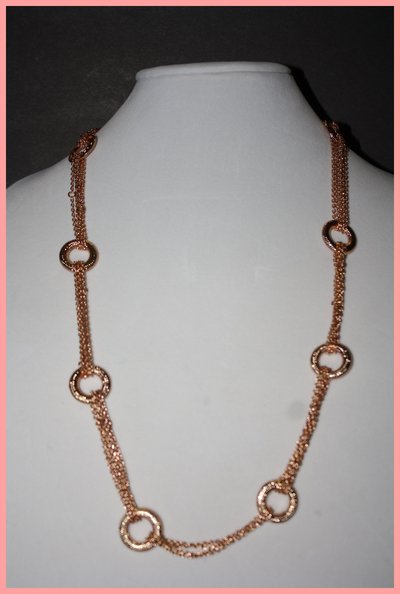 Beautiful rose gold circles necklace & earrings