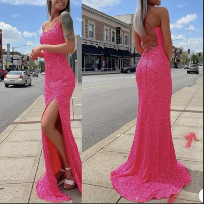 Sparkly prom dresses slit - Thumbnail 2