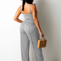 Solid Color Fashion Women'S Sleeveless Sling Vest Two-Piece Set - Thumbnail 4