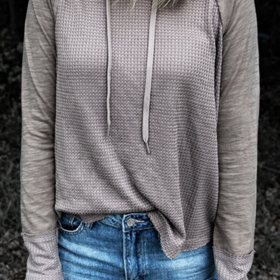 Casual round neck long-sleeved hooded sweater
