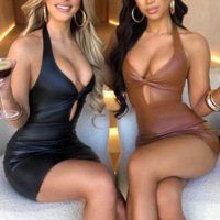 Women'S Fashion Sexy Backless Low-Cut Slim Dress - Thumbnail 4