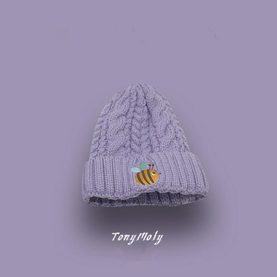 Bee embroidery beanies knit hat 8 colors