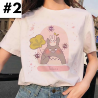 Cute Japanese Anime Cartoon Graphic Print Loose White Short Sleeve Shirt - Thumbnail 2