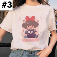 Cute Japanese Anime Cartoon Graphic Print Loose White Short Sleeve Shirt - Thumbnail 3