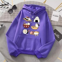 Cute Cat Sushi Cartoon Print Oversized Hoodie Fleece Sweatshirt Pullover Aesthetic Casual E-Girl Kawaii Korean Japanese Harajuku - Thumbnail 4
