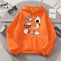 Cute Cat Sushi Cartoon Print Oversized Hoodie Fleece Sweatshirt Pullover Aesthetic Casual E-Girl Kawaii Korean Japanese Harajuku - Thumbnail 5