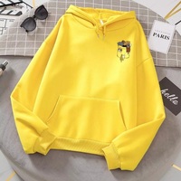 Cute Cat Cartoon Pocket Print Loose Fleece Hoodie Crewneck Pullover Sweatshirt Aesthetic Casual E-Girl Kawaii Korean Japanese Harajuku - Thumbnail 4