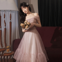 Pink tulle short prom dress homecoming dress - Thumbnail 3