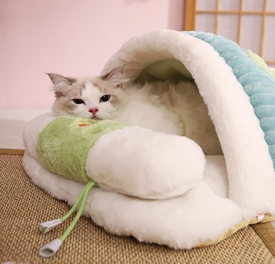 Japanese Flower Tatami Mat Bed with Warm Quit Cats Dogs Pets Beds