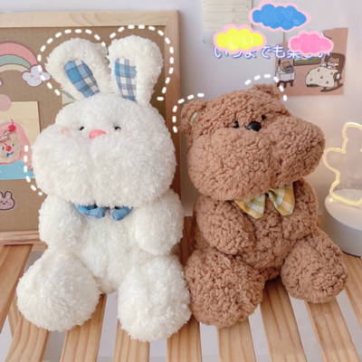 New year bear new year gift birthday gift couple doll plush toy pillow sleeping cute rabbit doll - Thumbnail 1