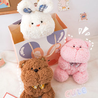 New year bear new year gift birthday gift couple doll plush toy pillow sleeping cute rabbit doll - Thumbnail 3