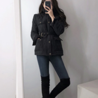 Black Warm Gothic Hooded Winter Coat - Thumbnail 3