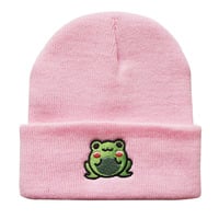 Kawaii Cartoon Frog Knit Hat Beanie - Thumbnail 1