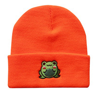 Kawaii Cartoon Frog Knit Hat Beanie - Thumbnail 2