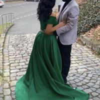 Off the Shoulder Green Prom Dresses - Thumbnail 1
